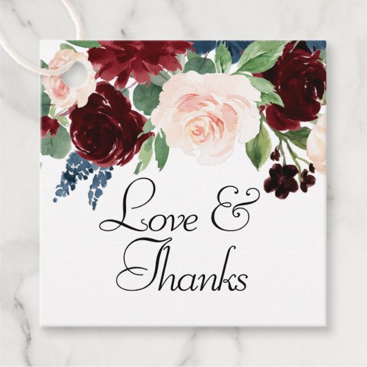 ボホ開花 | Burgundy RedとNavy Blueありがとうございました フェイバータグ (正面)