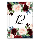 ボホ開花 | Burgundy RedとNavy Blue Bouquets テーブルナンバー (裏面)