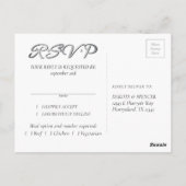 ボホ開花 | Burgundy RedとNavy Blue RSVPご飯 ポストカード (裏面)