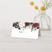 ボホ開花 | Burgundy Red and 素朴 Navy Garland プレイスカード (正面)