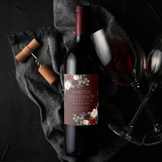 ボホ開花 | Dark BurgundyとNavy Blueありがとうございました ワインラベル