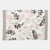 ボホ離れのプリントと羽毛フルキッチンタオル キッチンタオル (横)