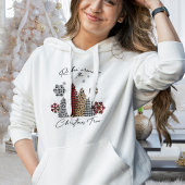 ボホ雪モダン片タータンチェックかわいいクリスマスツリー パーカ