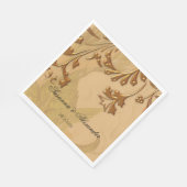 ボホ魅力的牡丹と金ゴールド結婚ズ スタンダードランチョンナプキン (角)