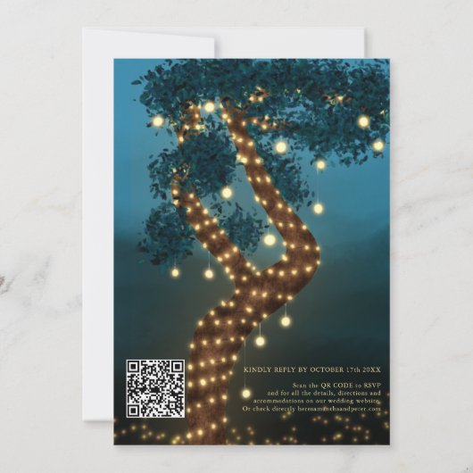 ボホ魔法の魔法の魔法の森の結婚森の森 招待状 (裏面)