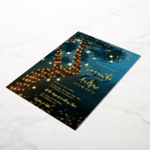 ボホ魔法の魔法の魔法の森の結婚森の森 箔招待状 (回転した状態)