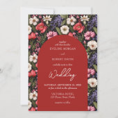 ボホ鮮やかカラフル野花フローラ 招待状 (正面)