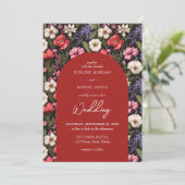 ボホ鮮やかカラフル野花フローラ 招待状 (スタンド正面)