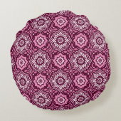 ボホ鮮やかシック花の柄 ラウンドクッション (裏面)