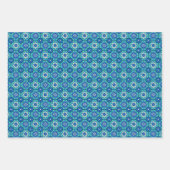 ボホ鮮やかシック花の柄 ラッピングペーパーシート (正面3)