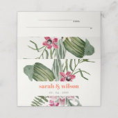 ボホ鮮やかピーチ赤面トロピカルフローラ結婚ズ プレイスカード (外部開封)