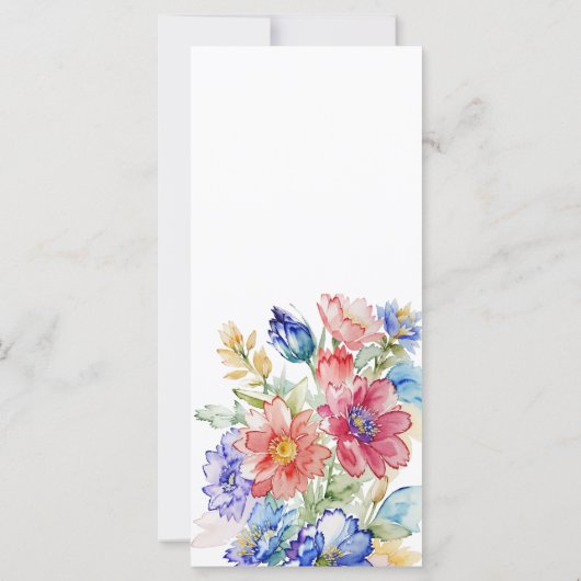 ボホ鮮やかフラワー結婚ズのメニューフラットカード (裏面)