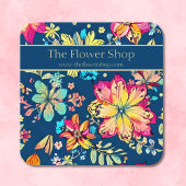 ボホ鮮やかフローラボヘミアンフラワー スクエア名刺