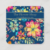 ボホ鮮やかフローラボヘミアンフラワー スクエア名刺 (正面)