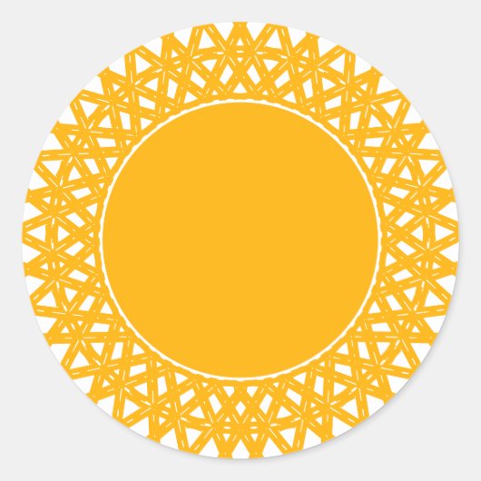 ボホ黄色の空白のモダンおもしろいモダン ラウンドシール (正面)