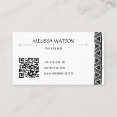 ボホ黒白フェミニンミニマル 名刺 (裏面)