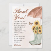 ボホ4月のシャワーが花の赤ちゃんシャワーをもたらす サンキューカード (正面)