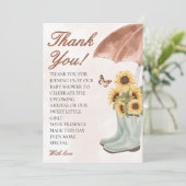 ボホ4月のシャワーが花の赤ちゃんシャワーをもたらす サンキューカード (スタンド正面)