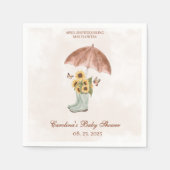 ボホ4月シャワー五月花赤ちゃんシャワー スタンダードカクテルナプキン (正面)