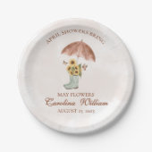ボホ4月シャワー五月花赤ちゃんシャワー ペーパープレート (正面)