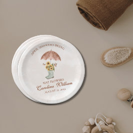 ボホ4月シャワー五月花赤ちゃんシャワー ペーパープレート