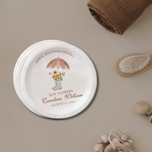 ボホ4月シャワー五月花赤ちゃんシャワー ペーパープレート