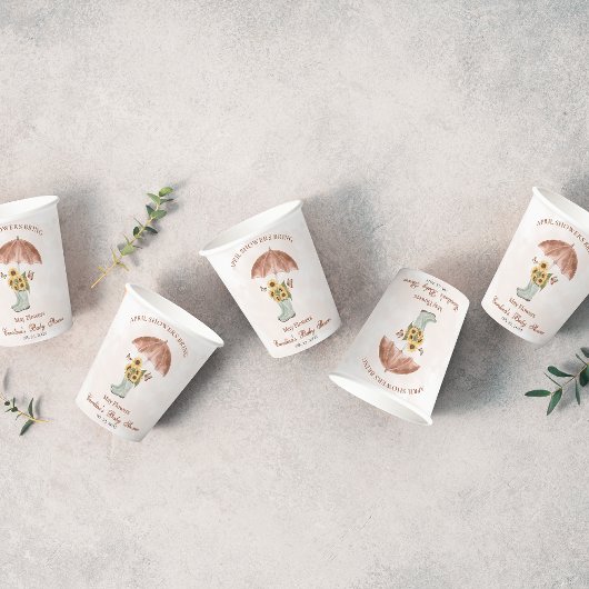 ボホ4月シャワー五月花赤ちゃんシャワー 紙コップ