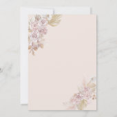 ボホ4月シャワー5月ピンクの花をもたらす 招待状 (裏面)