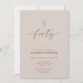 ボホ40thバースデーテラコッタエレガント 招待状 (正面)