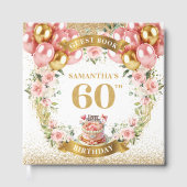 ボホ60フェミニンth誕生日ゲストブックペタルグロー ゲストブック (正面)