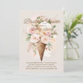 ボホ アイスクリーム フラワー コーン, 水彩 コーン 招待状 (スタンド正面)
