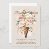 ボホ アイスクリーム フラワー コーン, 水彩 コーン 招待状 (正面/裏面)