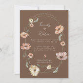 ボホ アイスランド 水彩画 アイスランド ポピー 花 招待状 (正面)