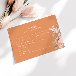 ボホ アップリコット ピオニー 結婚式 出席確認カード サンキューカード