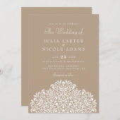 ボホ エスニック ボタニカル アクセント ウェディング 招待状 (正面/裏面)