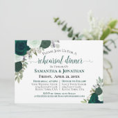 ボホ エメラルドグリーン ローズ ウェディング リハーサル ディナー 招待状 (スタンド正面)