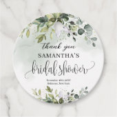 ボホ エユカリプタスのグリーン ブランチ ゴールド ブライダル フェイバータグ (正面)