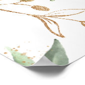 ボホ エucalyptus ゴールド サークル ブライダル シャワー ポスター (角)