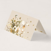 ボホ オータム ワイルドフラワー | ウェディング テーブル プレース カード (裏面)