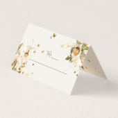 ボホ オータム ワイルドフラワー | ウェディング テーブル プレース カード (正面)