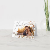 ボホ オータム ワイルドフラワー | 折りたたまれた写真 サンキューカード (正面)