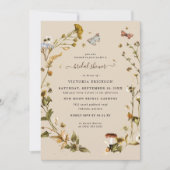 ボホ オートム ワイルドフラワー | ボタニカル ブライダル シャワー 招待状 (正面)