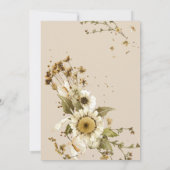 ボホ オートム ワイルドフラワー | ボタニカル ブライダル シャワー 招待状 (裏面)