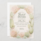 ボホ カクタス, ブライダルシャワー, フラワー カクタス 招待状 (正面/裏面)