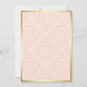 ボホ カラメル ゴールド アラベスク パターン ムスリム ウェディング 招待状 (裏面)