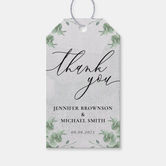 ボホ・グリーナリー・ユーカリ植物学愛感謝 ギフトタグ (正面)