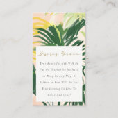 ボホ グリーン トロピカル パーム ディスプレイ シャワー ベビー シャワー エンクロージャーカード (正面)