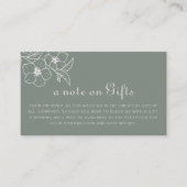 ボホ グリーン フラワーの結婚式の願い事の井戸 エンクロージャーカード (正面)