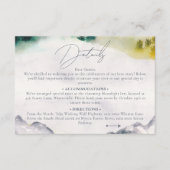 ボホ・コロラド州の山岳地帯でのデスティネーションウェディングの詳細 エンクロージャーカード (正面)