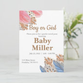 ボホ・ジェンダー・リビールパーティー・ボーイ・オア・ガール・招待状 招待状 (スタンド正面)